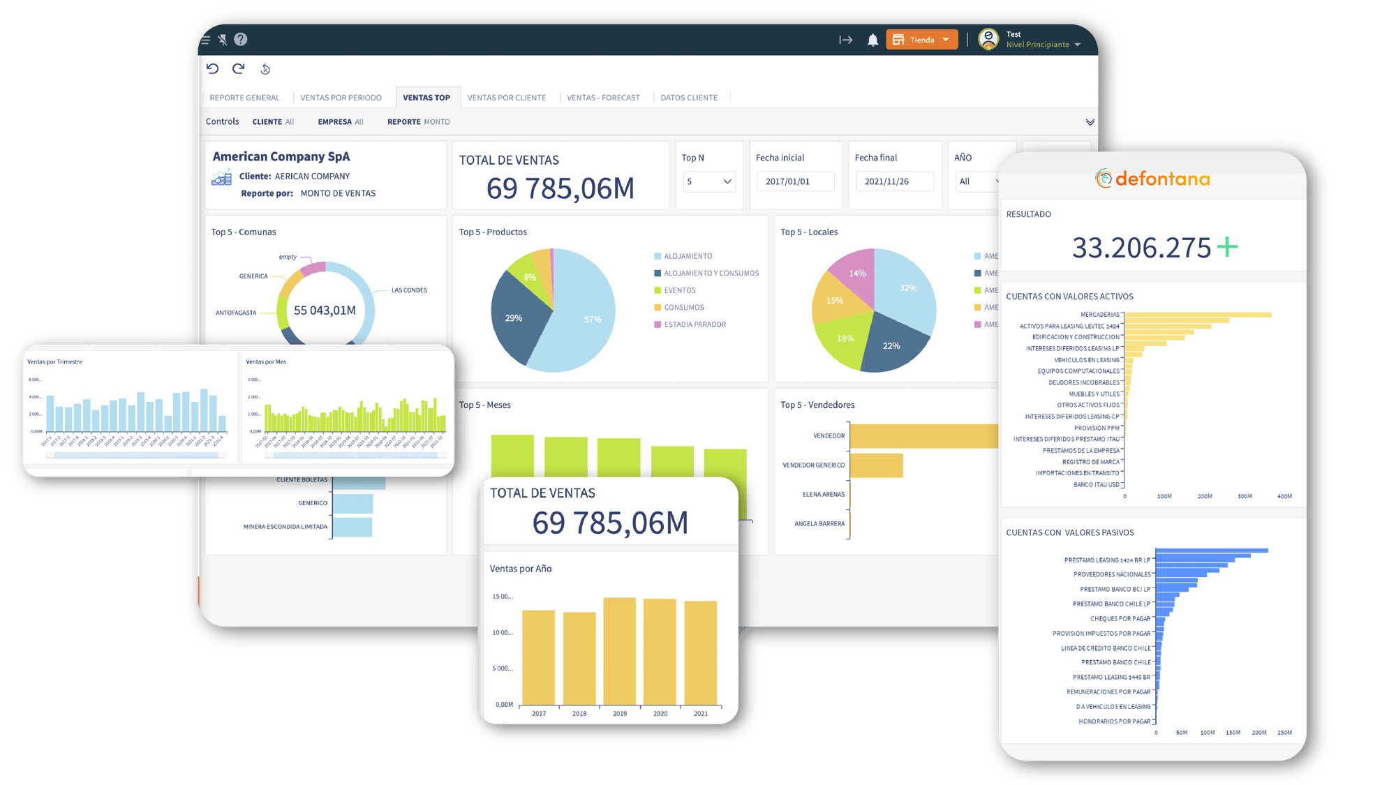 Defontana dashboard